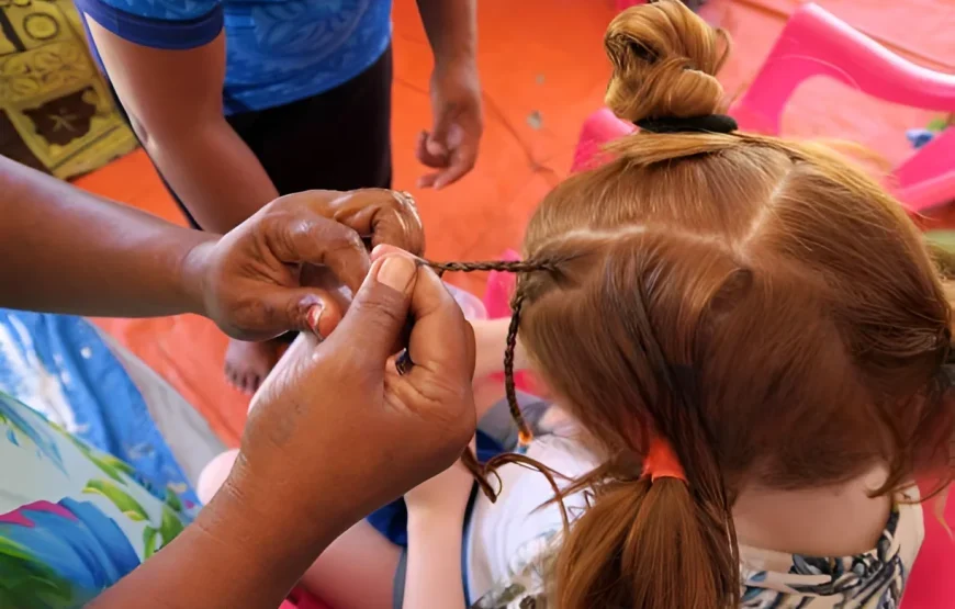 Hair Braiding at Natadola beach